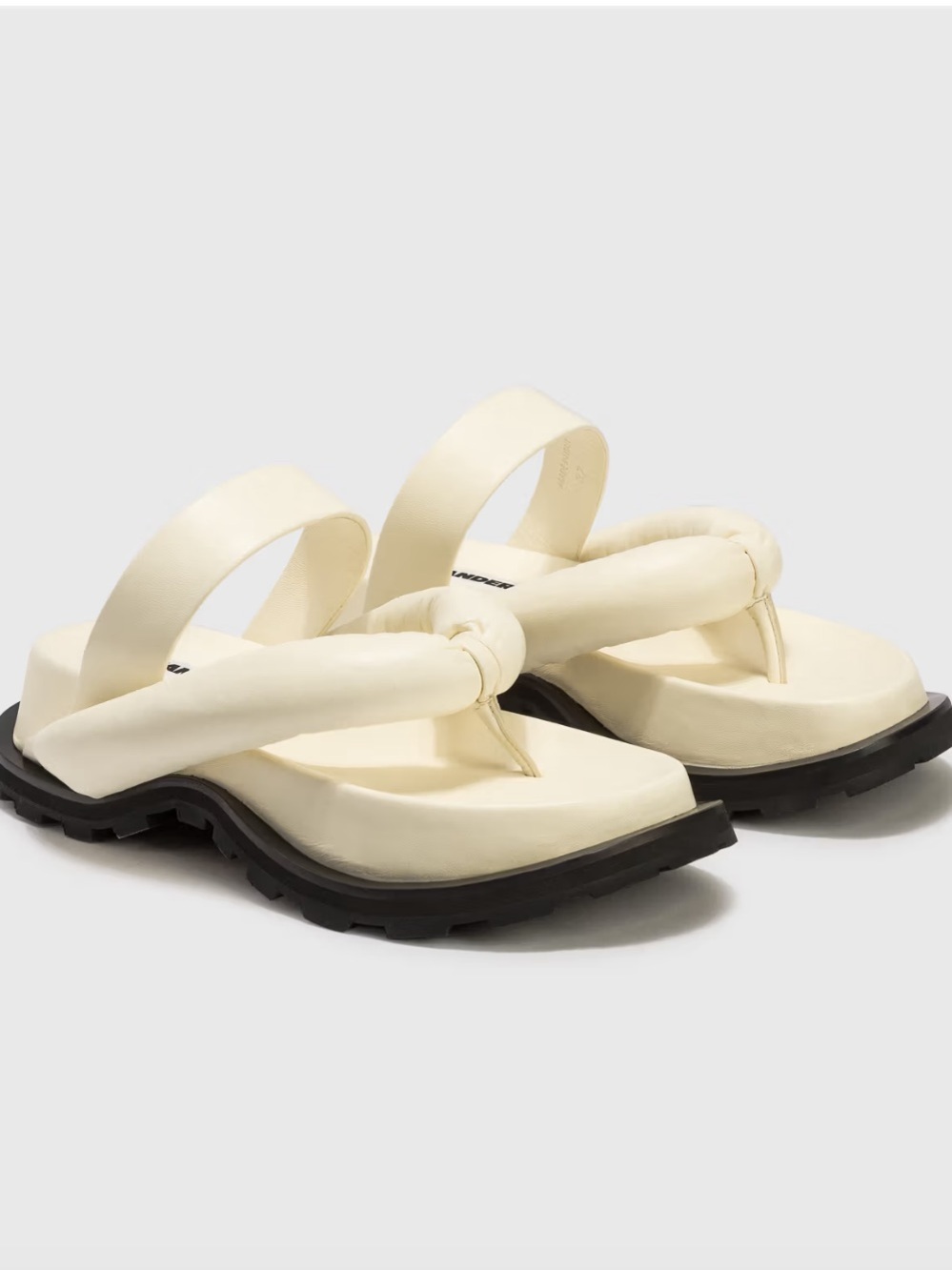 JILL SANDER Cream Platform Toe-Post Sandal with Black Lug Sole